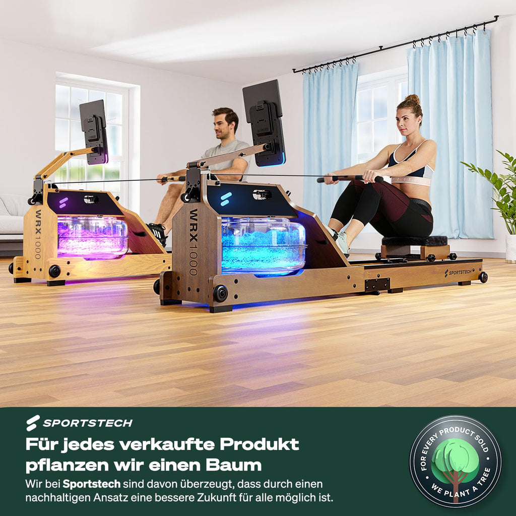 Sportstech, Wasserrudergerät + 3-Fach individuell verstellbar WRX1000