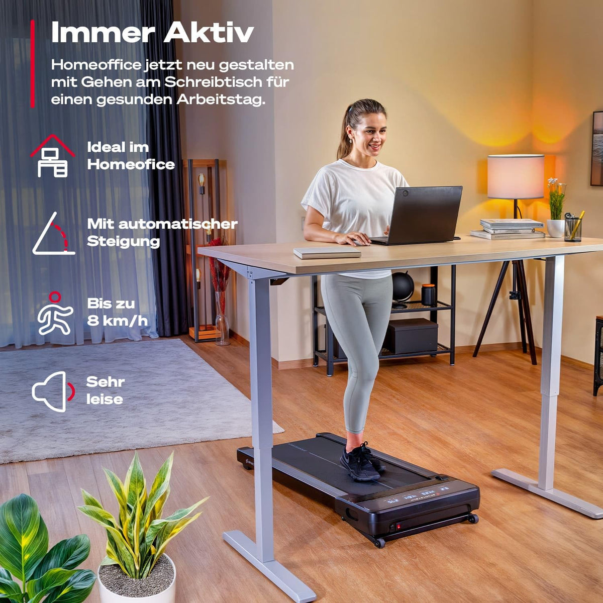 Spad500 Laufband, 126 x 58 x 15,8 cm, 27,6 kg, 120 kg max. Benutzergewicht, 1-8 km/h, 1838 W, Bluetooth