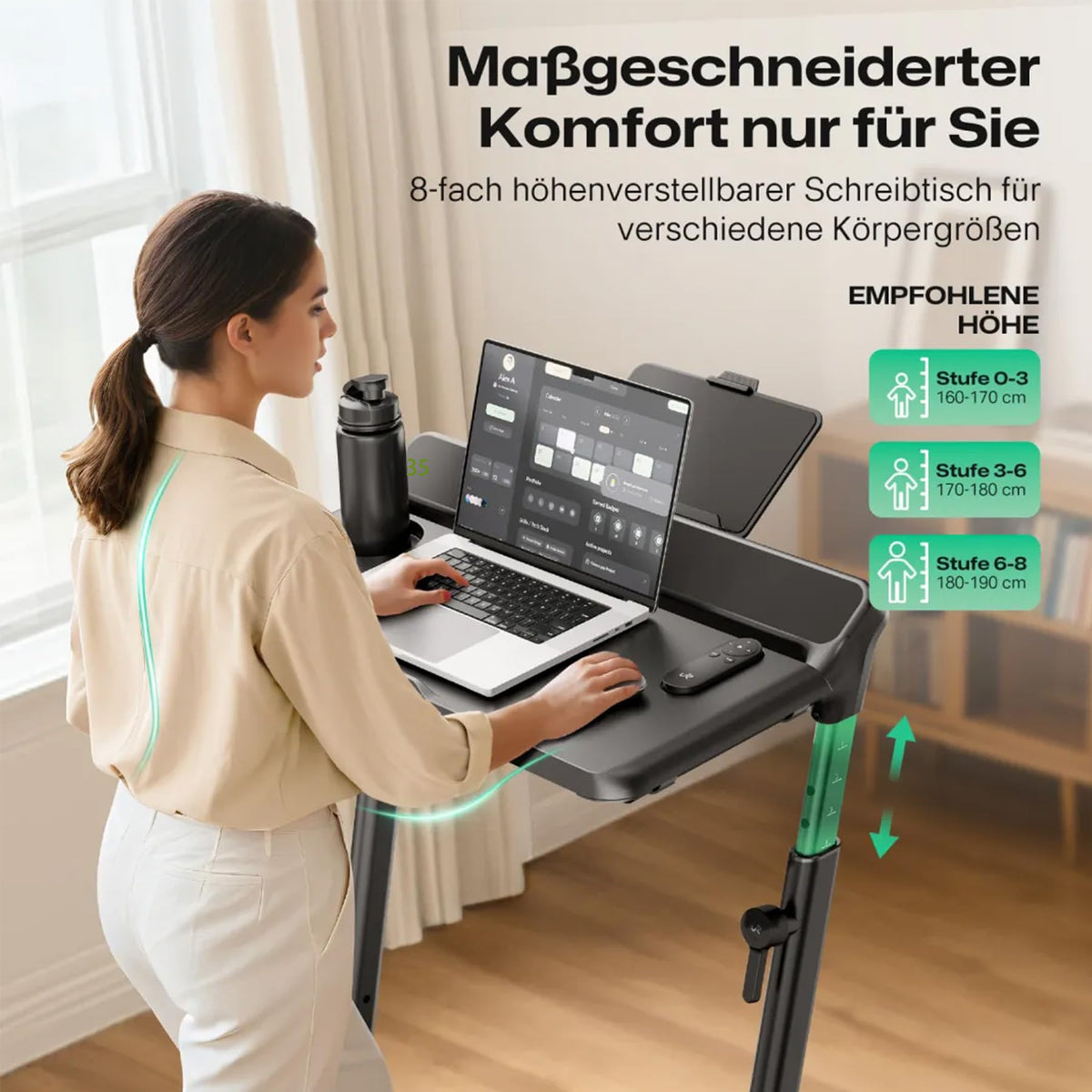 UREVO Smart Laufband mit Auto-Steigung und Schreibtisch-Workstation